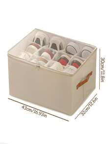 1pc Large Fabric Shoe Box With Lid, Waterproof Dustproof Foldable Multipurpose Design, Suitable For Home, School, Dorm Closet, Dust-Proof Moisture-Proof, Washable, Versatile Use - Multicolor - View 16