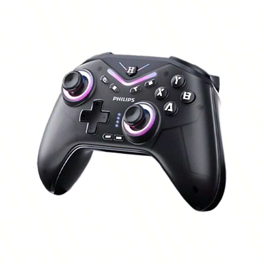 PHILIPS Controlador de juego DLK5070 Panel magnético extraíble Giroscopio de seis ejes incorporado Sensación suave Antivibración estable Cambio de modo flexible Gatillo Hall doble Gris y negro - Gris negro - Ver 1