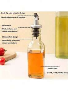 1 件玻璃油分配器瓶，防漏油壶，储油瓶，户外烧烤露营野餐调味容器，厨房小工具，玻璃瓶