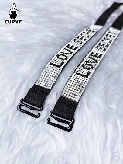 إكسسوار حمالة صدر مرصعة بالراين ستون قابلة للإزالة لأحجام كبيرة، جذاب وفخم