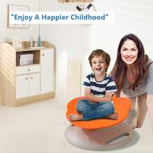 Piorlado Drehstuhl für Kinder, 360°-Drehsitz, Sitz- und Drehstuhl für Kleinkinder, sensorisches Gleichgewichtsspielzeug für Kinder, sensorische Ausrüstung für Autismus und ADHS, perfekt für Therapiezentren zu Hause - Orange - Übersicht 2