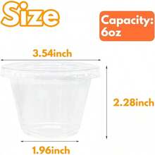 Vasos de plástico transparente con tapas, paquete de 50 minituazas de 6 onzas con tapas de cúpula (sin agujero), vasos desechables para fiestas para postres, bebidas frías, frutas, cupcakes, helado, aperitivos y dulces - Paquete de 50 vasos con tapas planas - Ver 2