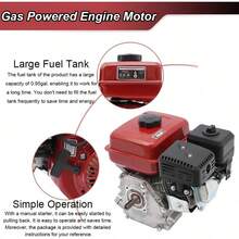 Gas Engine Motor, 7.5HP 4-Stroke Gas Powered Engine With Air Cooling & Air Filter, 3000W Gas Powered Engine For Go-Karts, Minibikes, Lawnmowers, Log-Splitter[Best Gift For Family&Friends] - 紅色 - 查看 6