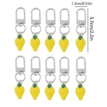 5 件/10 件树脂水果吊饰 - 柠檬、番茄、剥香蕉、苹果、杨桃，时尚吊坠，适合 DIY 珠宝制作 - 耳环、项链、手链、脚链、钥匙链、包包吊饰、优雅的女性礼物、日常配饰