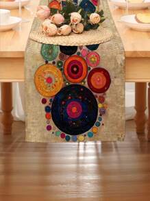 1 pieza Camino de mesa de arte abstracto - Patrón de remolino vibrante, lavable a máquina, 13x35.4/47.2/63/72/78.7 pulgadas, impresión digital para decoración de mesa de comedor, cocina y sala de estar moderna del hogar, mantel decorativo | Diseño de patrón audaz | Tela de textura suave, decoración de centros de mesa, decoración de otoño, decoración de otoño, decoración de habitación