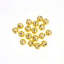 30pcs/Pack Gold Metal Beads, 10mm Plated Round Beads For Jewelry Making
