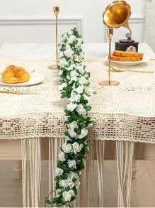 1/5 Stücke 240cm künstliche Rosengirlande DIY Gartenpflanzen Seidenblumen Faux Gefälschte Rosengirlande Hochzeit Outdoor Hängende Blumen Efeu Dekoration Zuhause Schlafzimmer, Wohnzimmer, Badezimmer, Wanddekoration Material Outdoor Garten Geburtstags Party Valentinstag Dekoration