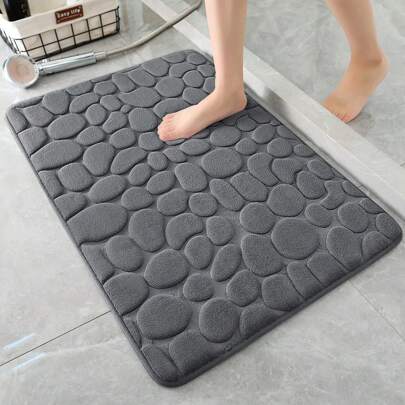 Memory Foam Bath Mat Cobblestone Bathroom Rugs Super Water Absorbent Bath Mats For Bathroom Machine Washable Bath Rugs.(1PC) Bathroom Accessories Back To School Fall Decor Entryway Decor Bathroom Kitchen Decor