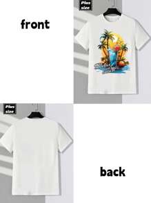 Customized Photo Print Plus Size Men's T-Shirt, Personalized Design/Logo, Plus Size Men's Customization, Loose Fit Plus Size T-Shirt Customization For Summer, Upload Your Friend/Selfie/Family/Logo/Pet Photo Short Sleeve T-Shirt, Holiday Gift, Birthday Gift Customization, Plus Size Men's T-Shirt, T-Shirt Design Customization, Men's Plus Size Top For Summer