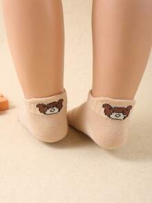 20/10/5 pares de calcetines tipo barco con diseño de oso lindo para niños pequeños, calcetines para bebés, con pestaña en el talón para un diseño antideslizante, diseño con estampado de oso lindo, adecuado para bebés de 0 a 3 años. Calcetines para recién nacidos, calcetines para niños pequeños, calcetines para bebés. - Multicolor - Ver 6