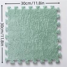 24pcs Anti-Slip Interlocking Thick Carpet Tile, Soft Plush Solid Color Interlocking Floor Mat, Dirt-Resistant Household