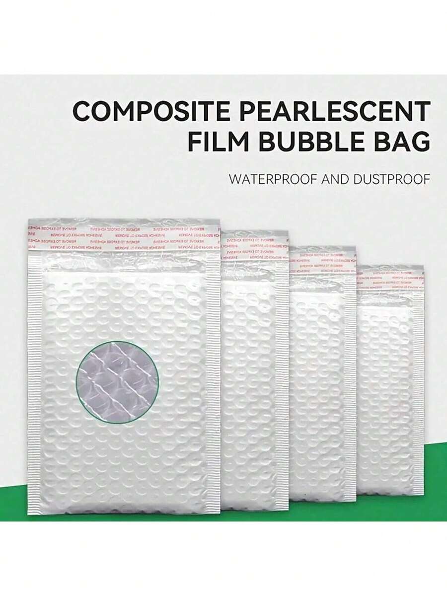 10pcs Shock-Resistant Bubble Bag Packaging - Perfect For Garment, Clothing & Small Items Shipping - White - View 1