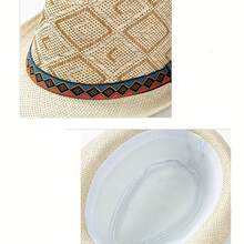 1pc Men's British Retro Jazz Hat - Lightweight Straw Fedora With Black Ribbon Band, Stylish Striped Pattern (Beige/Brown/White), Perfect For Daily Wear, Parties & Sporting Events - Ideal Gift For Men, Evening Headpiece, Woven Fabric Construction - Navy Blue - View 8