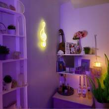 ENUOLI Musik Noten Neonlicht - warmweißes Neon Wanddekoration Licht - batterie- oder USB-betrieben - Nachtlicht - geeignet für Schlafzimmer, Wohnzimmer, Weihnachten, Hochzeit, Party, Bar Dekoration
