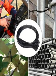 300 Stücke schwarze Nylon-Kabelbinder, verstellbar, selbstsichernd, wasserdicht und rutschfest, 3,94/5,91/7,87 Zoll, geeignet für den Außenbereich, Kabel-, Garten- und Haushaltsbündelung, sicherer Reißverschluss, verstellbarer Riemen, Kunststoff