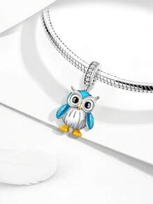 1 Stück 925 Sterling Silber modische Eule Perle passend für Frauen Armreifen, Armspangen DIY Schmuckherstellung und alltägliches Outfit, Schmuckdekoration für Mädchen
