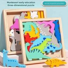 Montessori Early Educational Baby Wooden Animal Jigsaw Puzzle Wooden Puzzle Cartoon Animal Characters Baby Toys