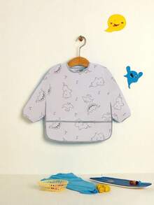 1/5pcs Children Long Sleeve Feeding Bibs, Baby Feeding Aprons To Prevent Soiled Clothes - Multicolor - View 2