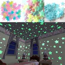 100 Pieces Of Realistic 3D Star Decals That Add A Sparkling Touch To The Night Sky, Perfect For Children's Bedrooms, Bedding, Or Gifts.Glow-In-The-Dark Star Stickers For Decorating Ceilings,