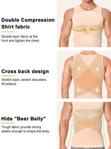Men's Compression Shirt Slimming Vest Breathable Mesh Underwear Top Tummy Control Tank Quick-Dry Body Shaper Gym Fitness Tank Top