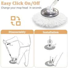 20256 Pack Spin Mop Replacement Head For 360° Spin Mop System Standard Size Round Shape Spin Mop Replacement Head Microfiber Refills Machine Washable And Easy Cleaning!!!!!! - as pic - View 5
