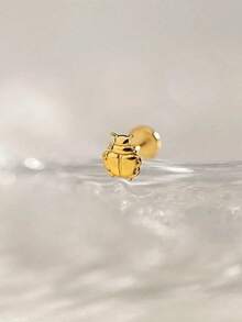 S925 純銀 16g 迷你 3D 金色瓢蟲耳軟骨耳釘，金色耳廓耳釘，小巧迷你耳釘 - 金色 - 查看 6