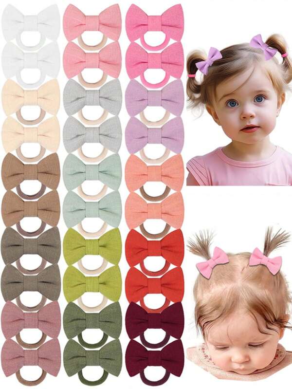 4/10/20 piezas Bandas elásticas para el cabello de nailon con moño de 2 pulgadas, de colores múltiples, accesorios para el cabello de niña, adecuados para uso diario, accesorios para el cabello de las cuatro estaciones, regalos navideños