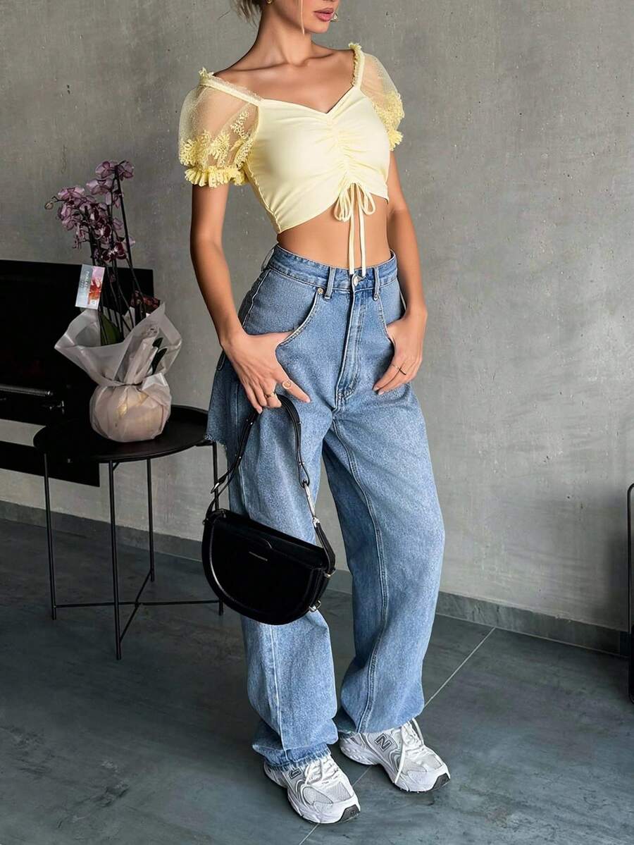 Dirndl Tops - Yellow - View 1