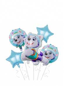 Paw Patrol 5 Stücke Hunde Team Patrouille Aluminium Folie Ballon Set, Kies, Archie, Flauschige Kombination Geburtstags Szene Dekoration Luftballon