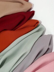 1pc Women's Plain Crinkled Chiffon Hijab Scarf - Mint Green - View 8