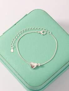 1 件优雅时尚的心形手链，适合日常佩戴，也是送给朋友的绝佳礼物 - 銀色 - 查看 2