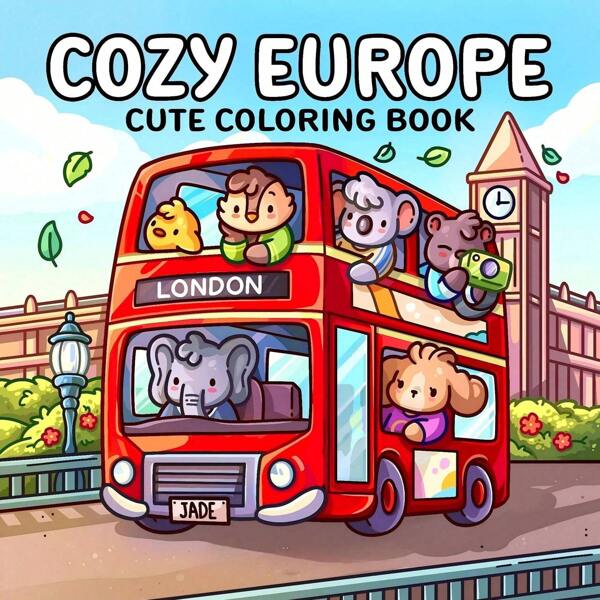 1 peça, 48 páginas, Europa aconchegante: livro de colorir para adultos e adolescentes com atividades diárias fofas e aconchegantes para relaxamento infantil (espaços aconchegantes para colorir) livro de colorir - sem caneta marcadora, livros para colorir e materiais escolares, brinquedos para adolescentes, livros para colorir e presentes de volta às aulas