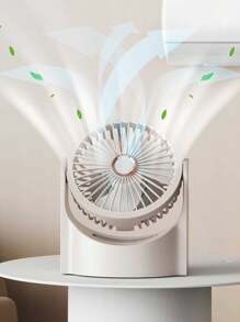 Small Desk Fan, Table Top Electric Fan With Powerful Airflow, Super Quiet Operation, Mini Portable Design For Office, Dormitory, Bedside, Long Lasting Battery Life, Cooling Accessory