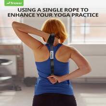 Trideer Stretching Strap Yoga Strap Physical Therapy For Home Workout, Exercise, Pilates And Gymnastics, 10 Loops Non-Elastic Stretch Bands With Aesthetic Packaging For Women &Amp; Men - Black - View 9