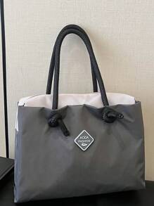 Geantă de mână nouă cu mai multe straturi, cu litere simple, cu semnătură dopamină, pentru celebrități de pe internet, geantă pentru mămici, geantă pentru naveta de serviciu, geantă de mână pentru femei, geantă cu bebeluș, geantă la modă pentru mămici în culoare solidă, geantă de mână compactă mini pătrată portabilă