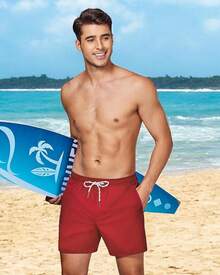 Mens Swim Trunks With Compression Lined Short Bathing Suits For Men 5 Inch Inseam Liner Men's Swimming Trunk - Zipper Red - View 4