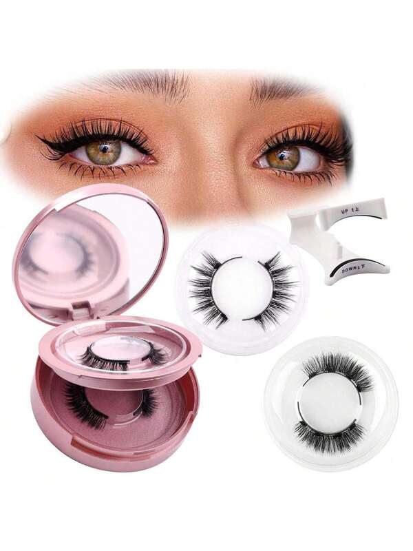 2 Pairs Magnetic Lashes, Reusable Without Glue, Natural Look Strip Lashes, Lashes, Eyelashes, Fake Lashes