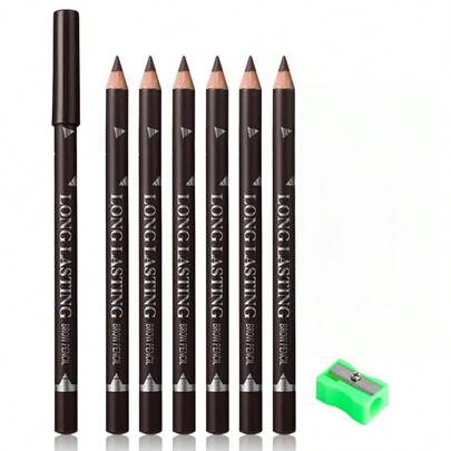 5 Pcs Waterproof Dual-Sided Fine Tip Eye Brow Pencils Pack,Ultra-Fine Mechanical Precise Sticks,Draws Tiny Brow Hairs, Defines, Fills, Shapes, Contours, Combs, ‌1mm Pen Point, (Pack Of 5)