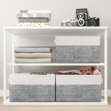 Storage Bins [3-Pack], Foldable Storage Baskets For Organizing Toys, Books, Shelves, Closet, Large Storage Box With Rope Handles, Sturdy Organizer Bins, White & Greyhalloween - Cỏ ba lá xám - Xem 4