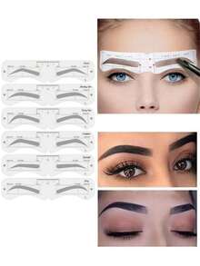 Eyebrow Shaper Template Can Be Reused For Elegant Eyebrow Makeup Tools 6PCS,Summer Style, Back To School Gift,Makeup,Cheap,Room Decor,Vanity,Travel,Bedroom,Makeup Accessories,Cheap,Stocking Stuffers,Makeup,Makeup Tools,Cheap Stuff,Gifts,Gifts For Women,Christmas Gifts