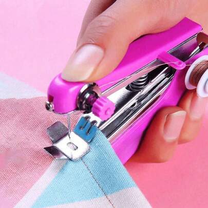 1 pieza Máquina de coser manual portátil y mini, máquina de coser manual para uso doméstico y de viaje, conveniente y rápida para reparación de ropa - compacta, ligera y fácil de usar como herramienta de costura