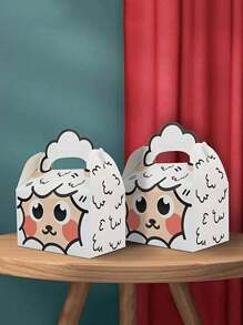 5pcs/10pcs Cute Lamb Pattern Gift Boxes, Eid Al-Adha Festival Party Decor Gift Packaging Boxes