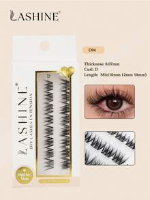 Lashine LASHINE 24 Clusters Individual Cluster Lashes 0.07mm D Curl DIY Lash Extension 10mm-14mm Mixed Lash Extensions Lash Clusters Individual Fluffy Lashes Soft And Natural Fluffy False Eyelashes Individual DIY Eyelash Extension At Home