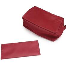 Organizer Bag -Lightweight Cosmetic Bag With Ring Clasp, Perfect Travel Makeup Bag For Women,Nylon Stand Up Design - Burgundy Red/Nylon - View 9