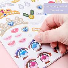 1pc Makeup Change Sticker Book For Kids Girls, 3-6 Years Old, Beauty Princess Dress-Up Sticker Puzzle Game - Multicolor - View 7