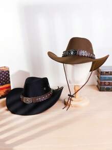 Chapeau haut-de-forme unisexe en métal, décoratif et décontracté, élégant et à la mode, idéal pour les voyages, les fêtes, les soirées western et le quotidien.