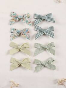 8pcs Baby Hair Clips, Fabric Hair Clips Protect Baby Delicate Skin, Suitable For Daily Use, Random Card Shipped Love Valentine - Multicolor - View 8