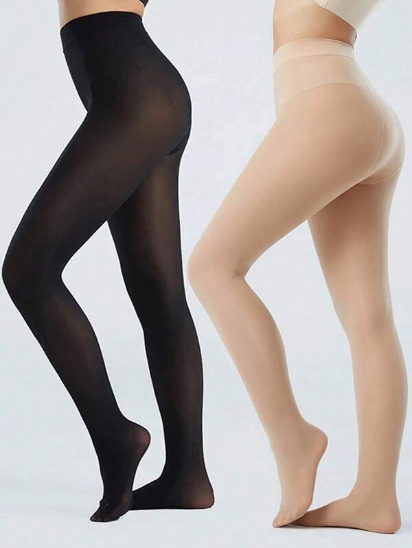 زوج واحد من جوارب شبه شفافة بسيطة وجذابة للنساء، مقاومة للكروشيه، عالية المرونة، ناعمة وقابلة للتنفس، ذات خصر عالي، متينة وقوية