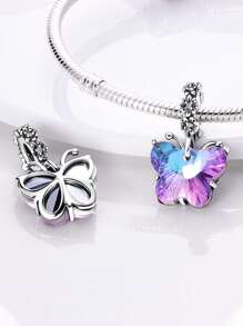 STYFNE 1pc Shiny Bow Beaded Decoration, Butterfly Flying Beads Bow Clasp Dragonfly Pendant Beads For DIY Bracelet, Women Jewelry, Handmade Daily Small Gift