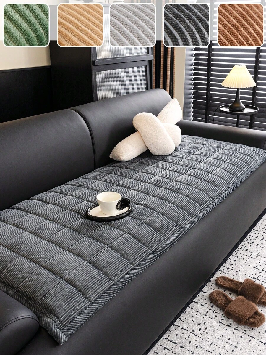 1pc All Season Sofa Cushion Cover, Non-Slip, Modern, Washable, Quilted, Luxury Sofa Seat Pad